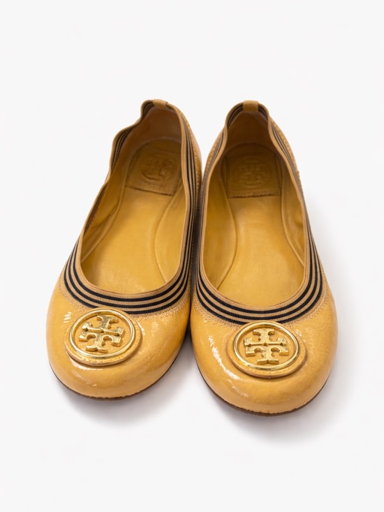 Tory Burch Shoes - Tory Burch Minnie Travel Ballet Flat in Mustard Yellow